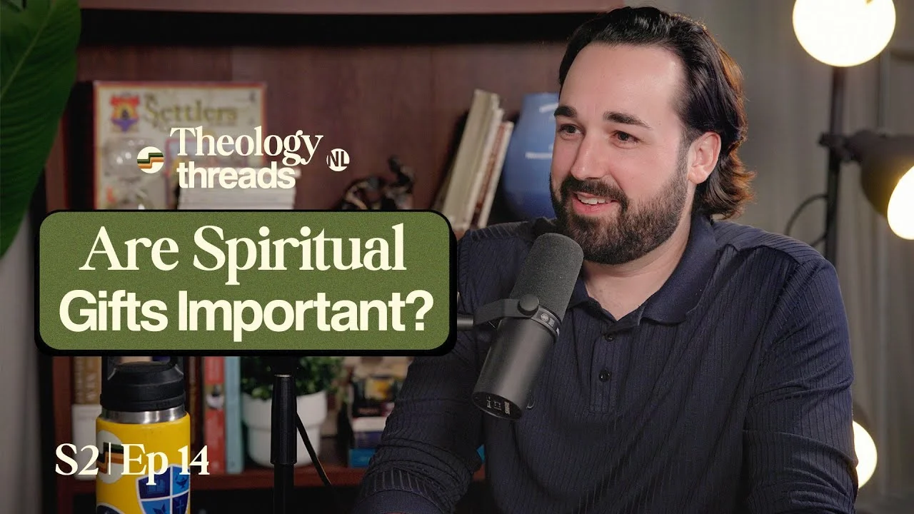Podcast host discussing spiritual gifts in Theology Threads episode.