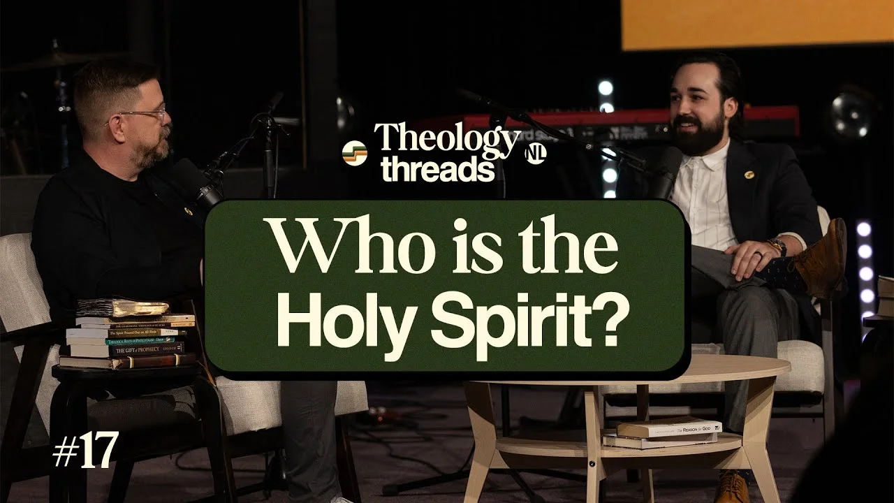 Theology Threads podcast discussing the Holy Spirit with two speakers.