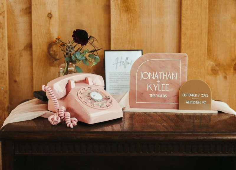 Vintage rotary phone from After the Tone for leaving heartfelt audio messages at weddings