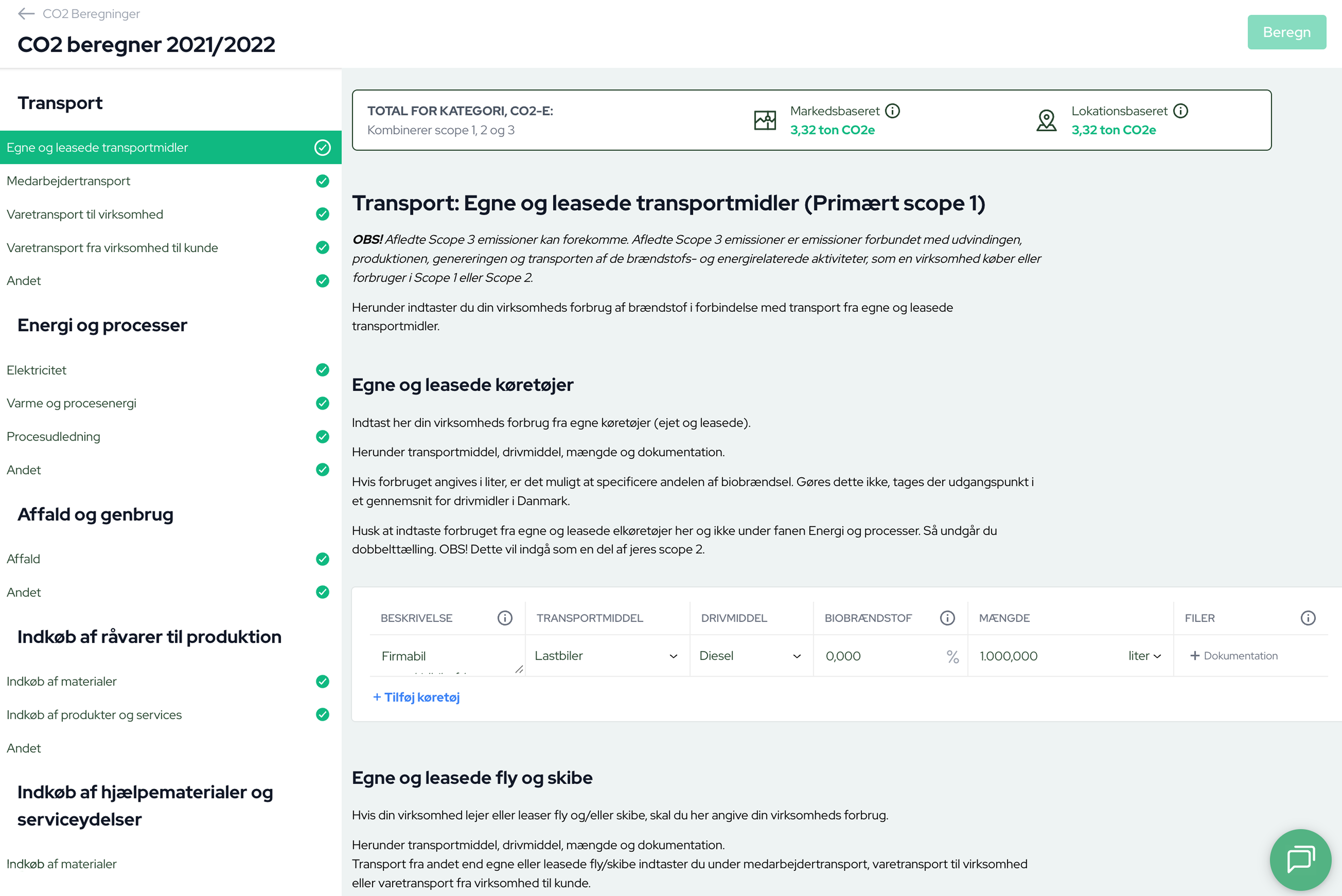 Dashboard mockup