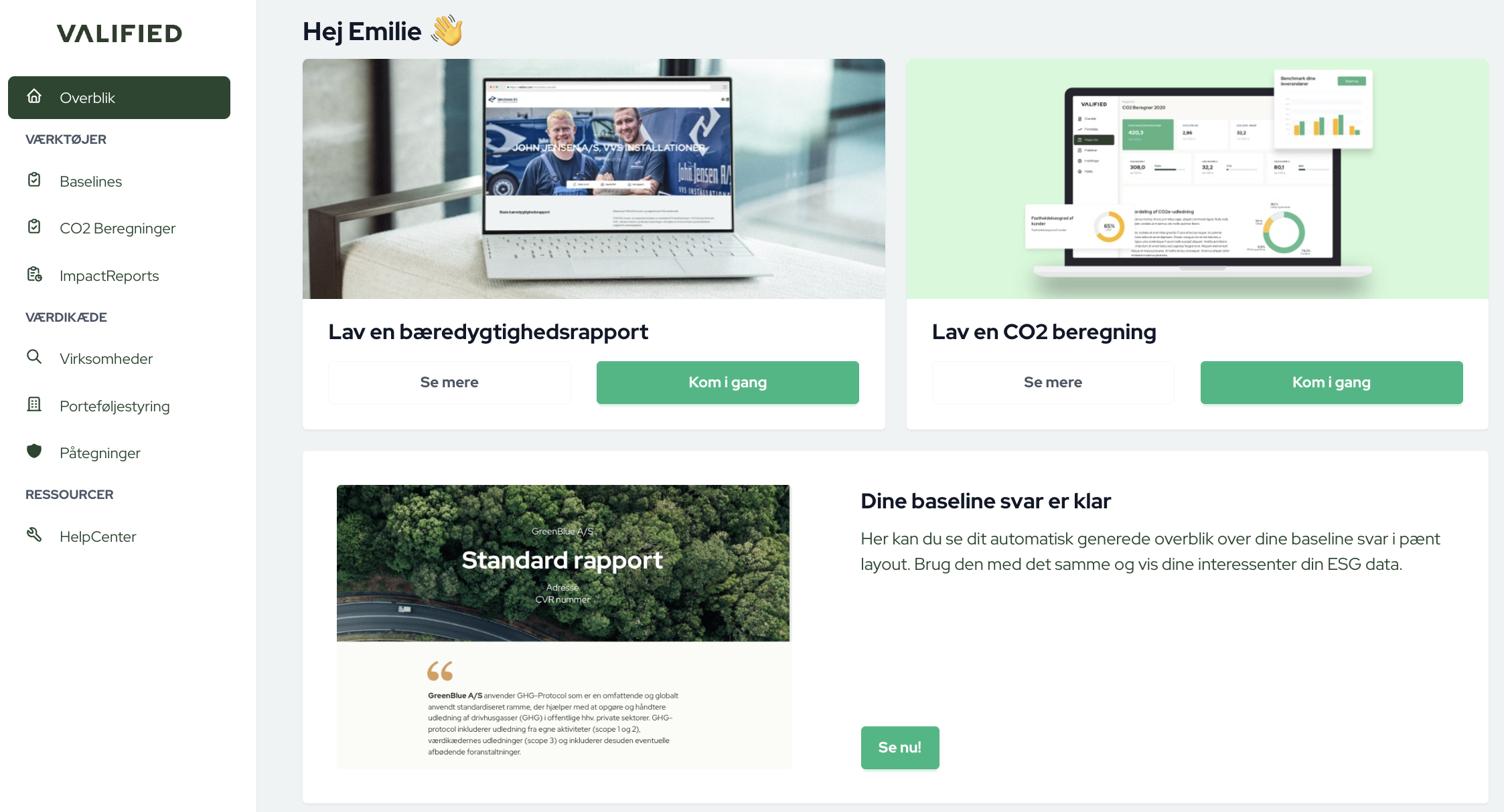 Dashboard mockup