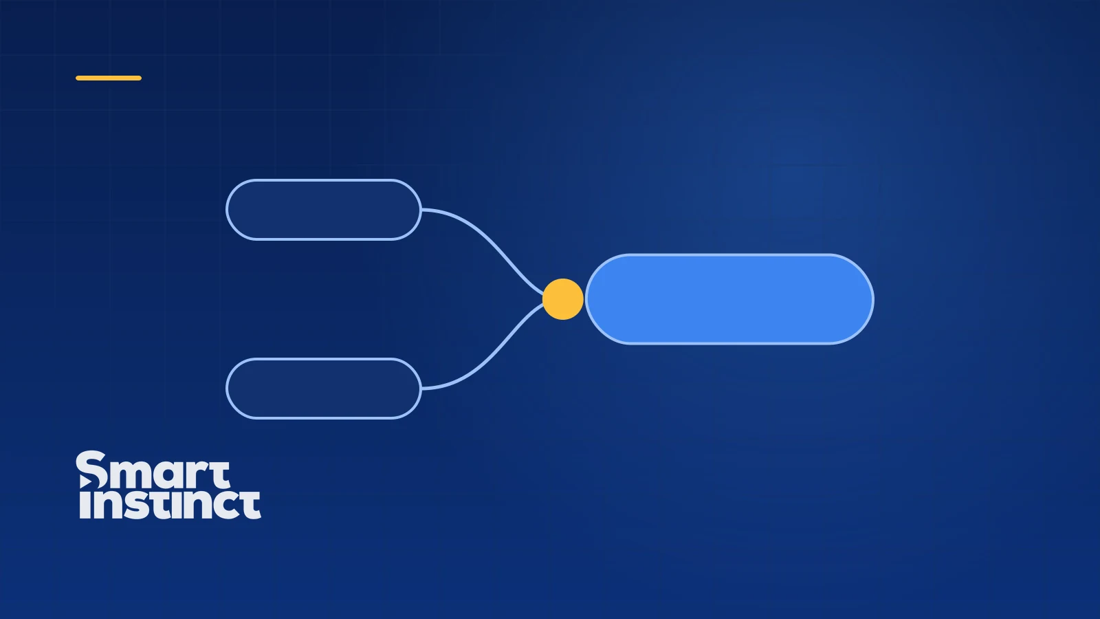 Abstract diagram of two tracks merging into one at a gold junction, illustrating a completed acquisition.