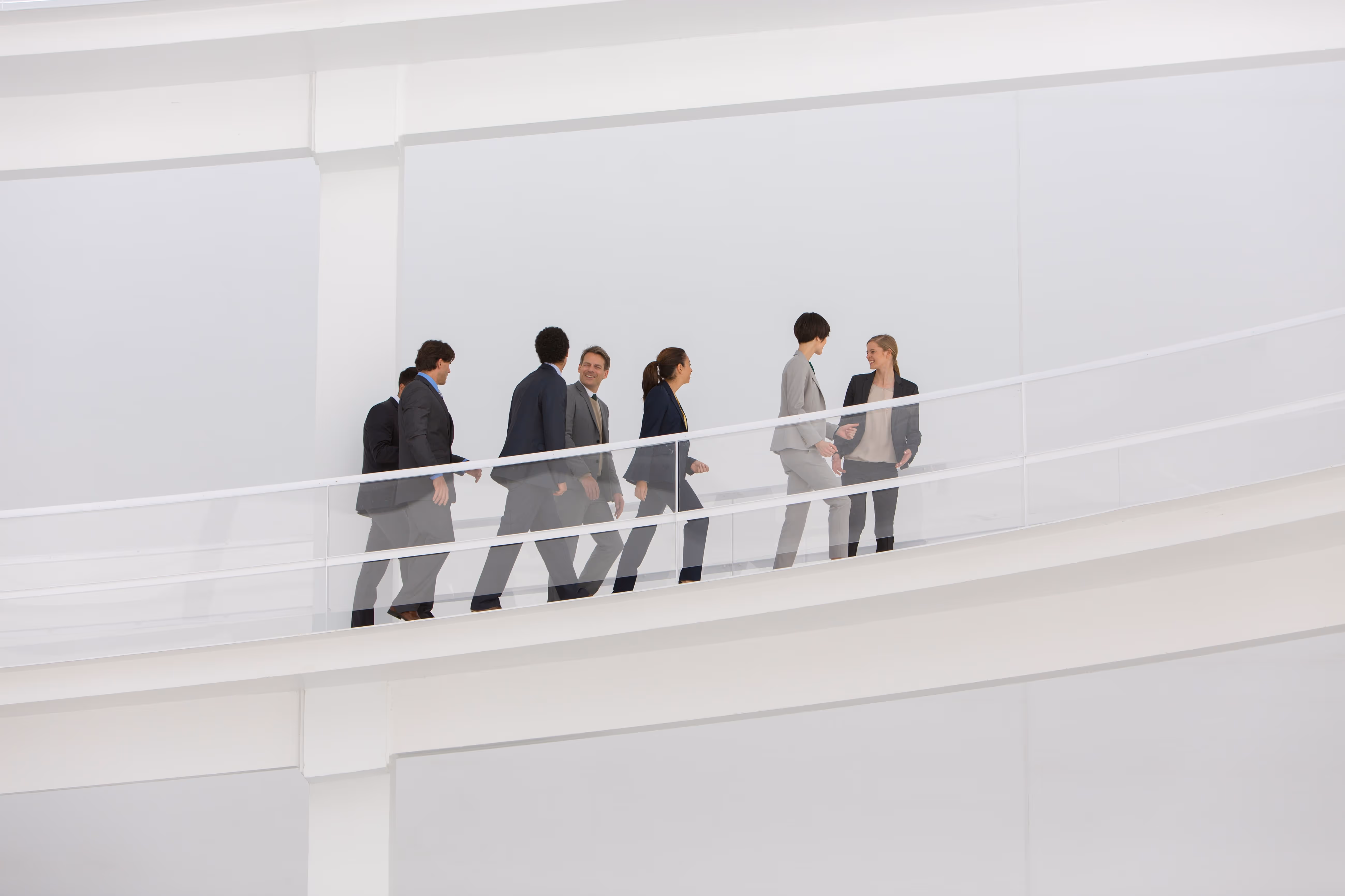 people in the hallway