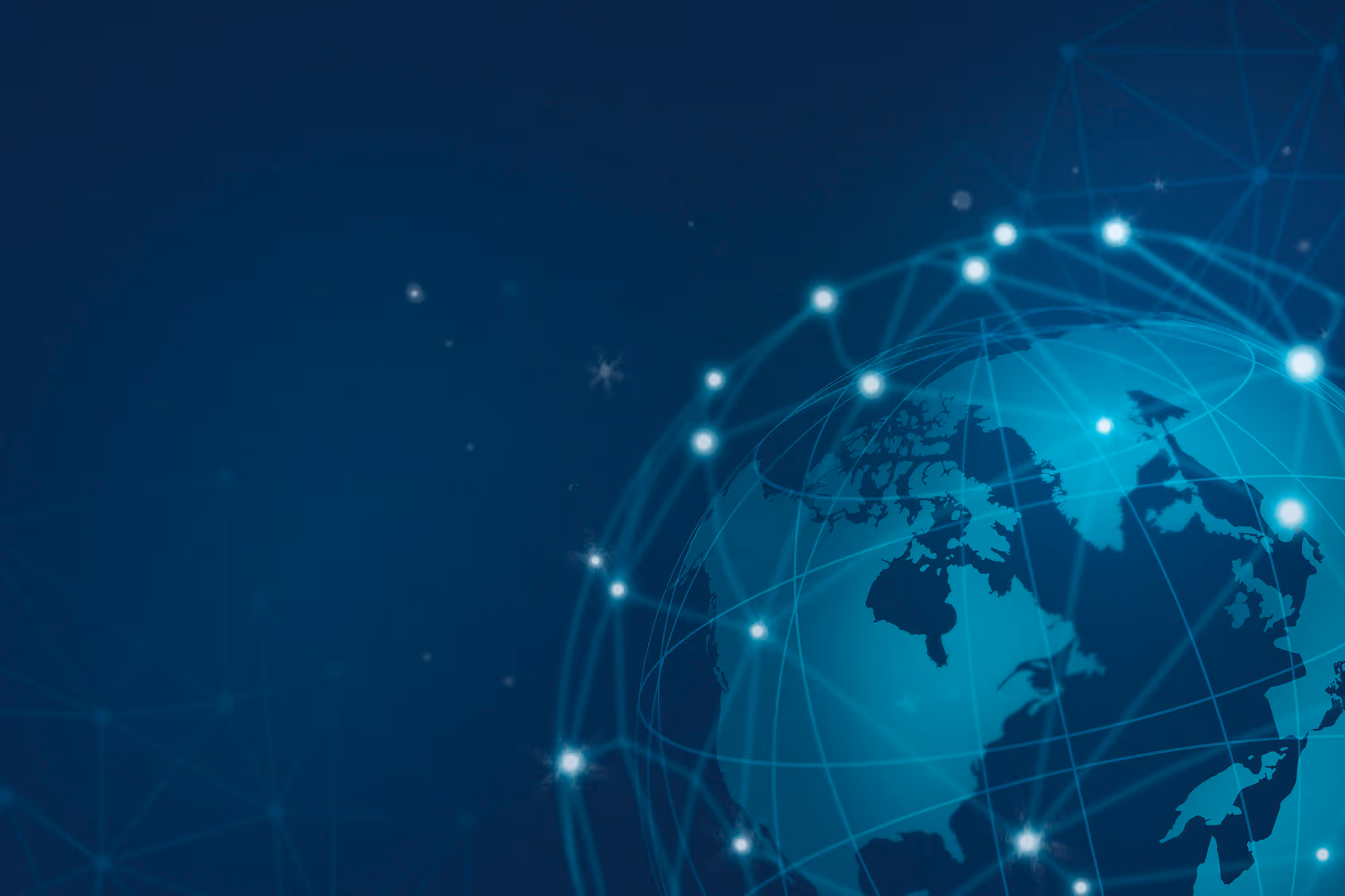 World globe with interconnections