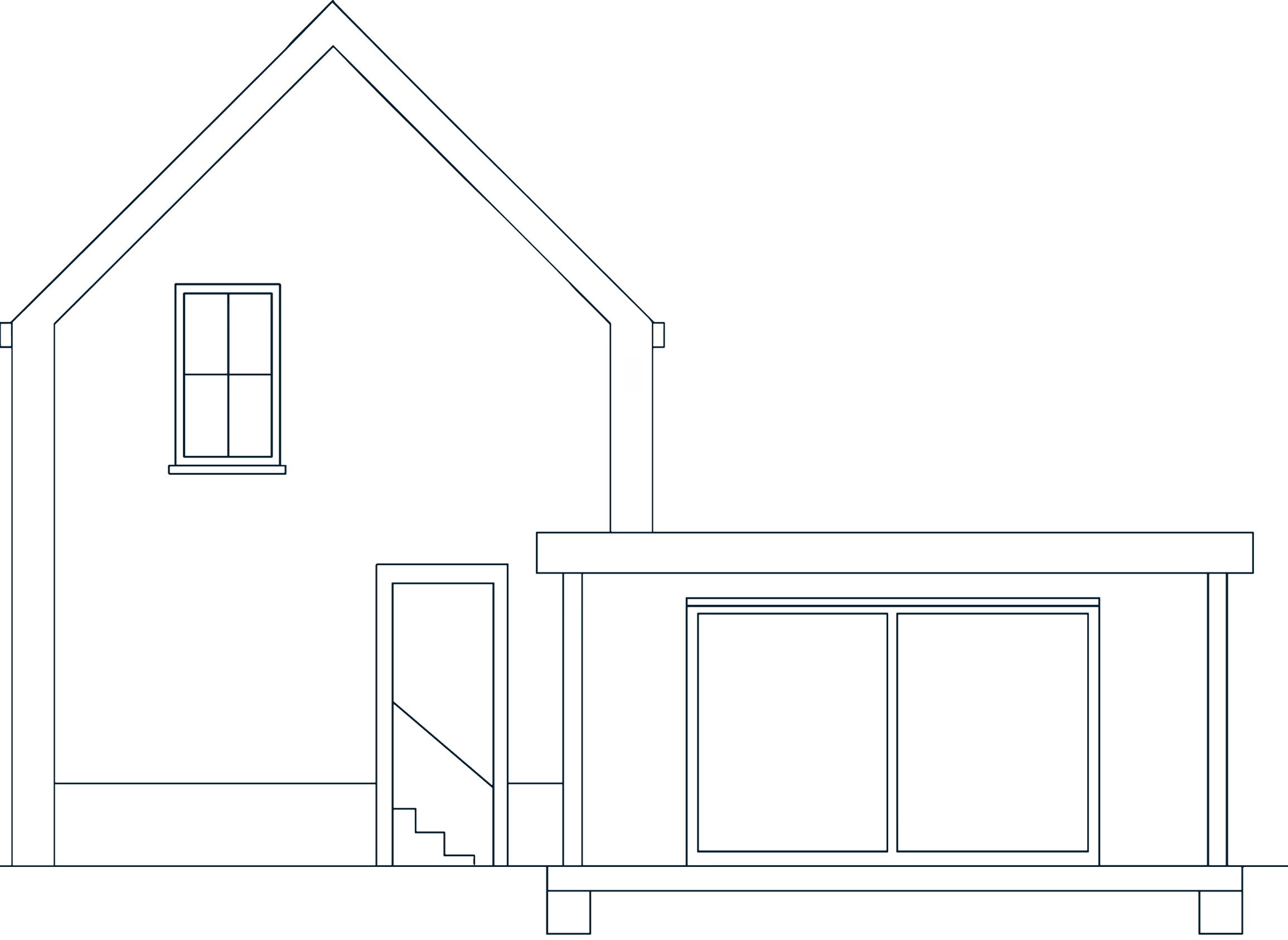 Technische lijntekening van de constructieve opbouw van een woning.