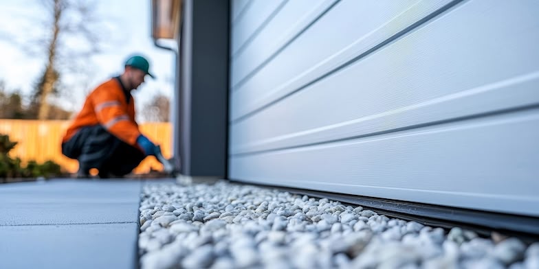 Technician working on the exterior of a customer residence.