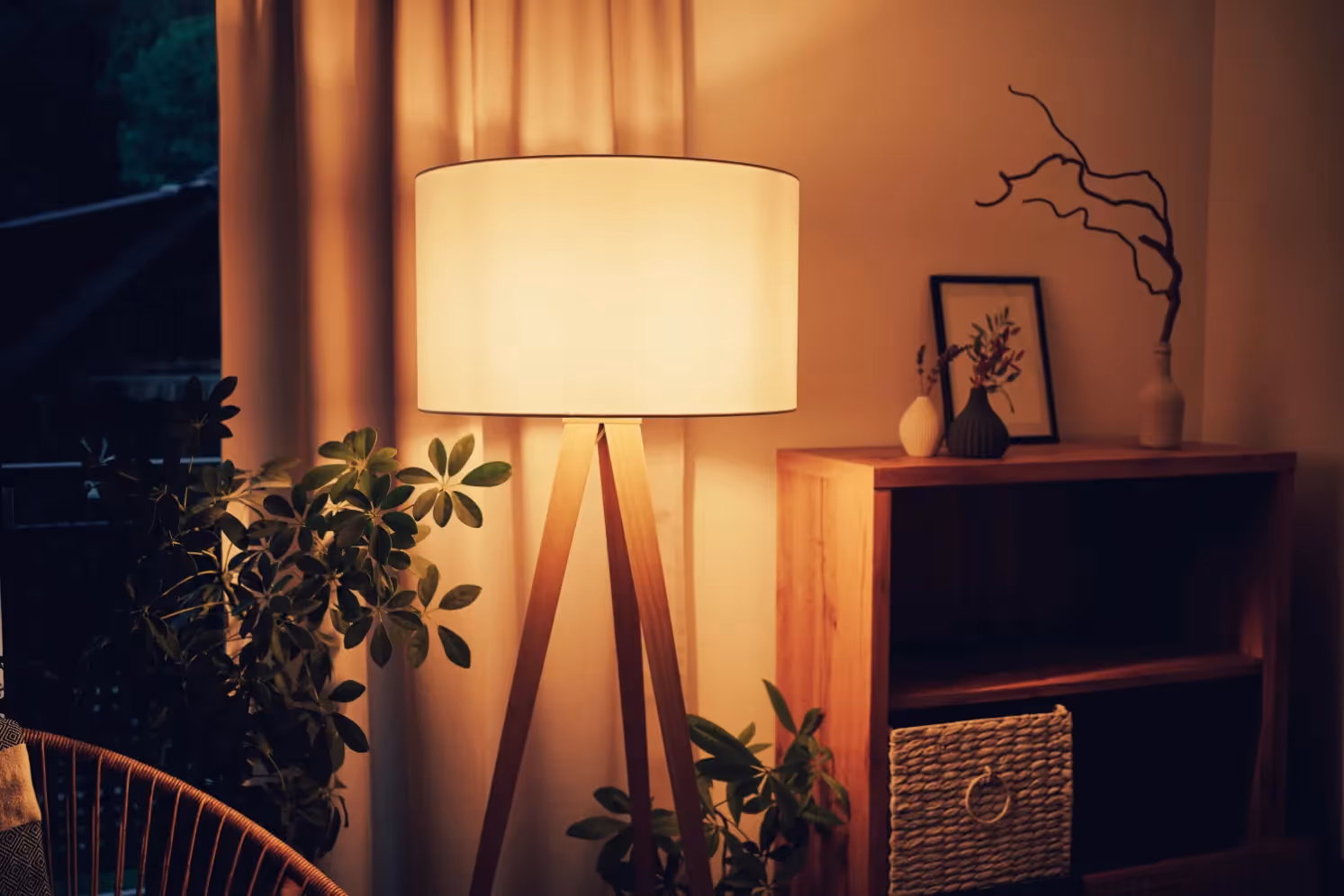 lamp illuminating room stock image