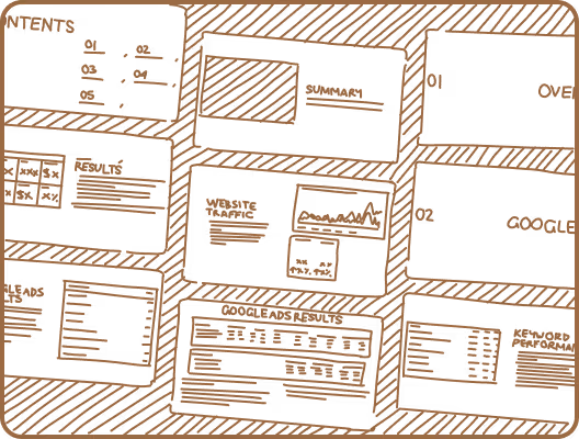 an illustration featuring mira media's reporting slide deck.