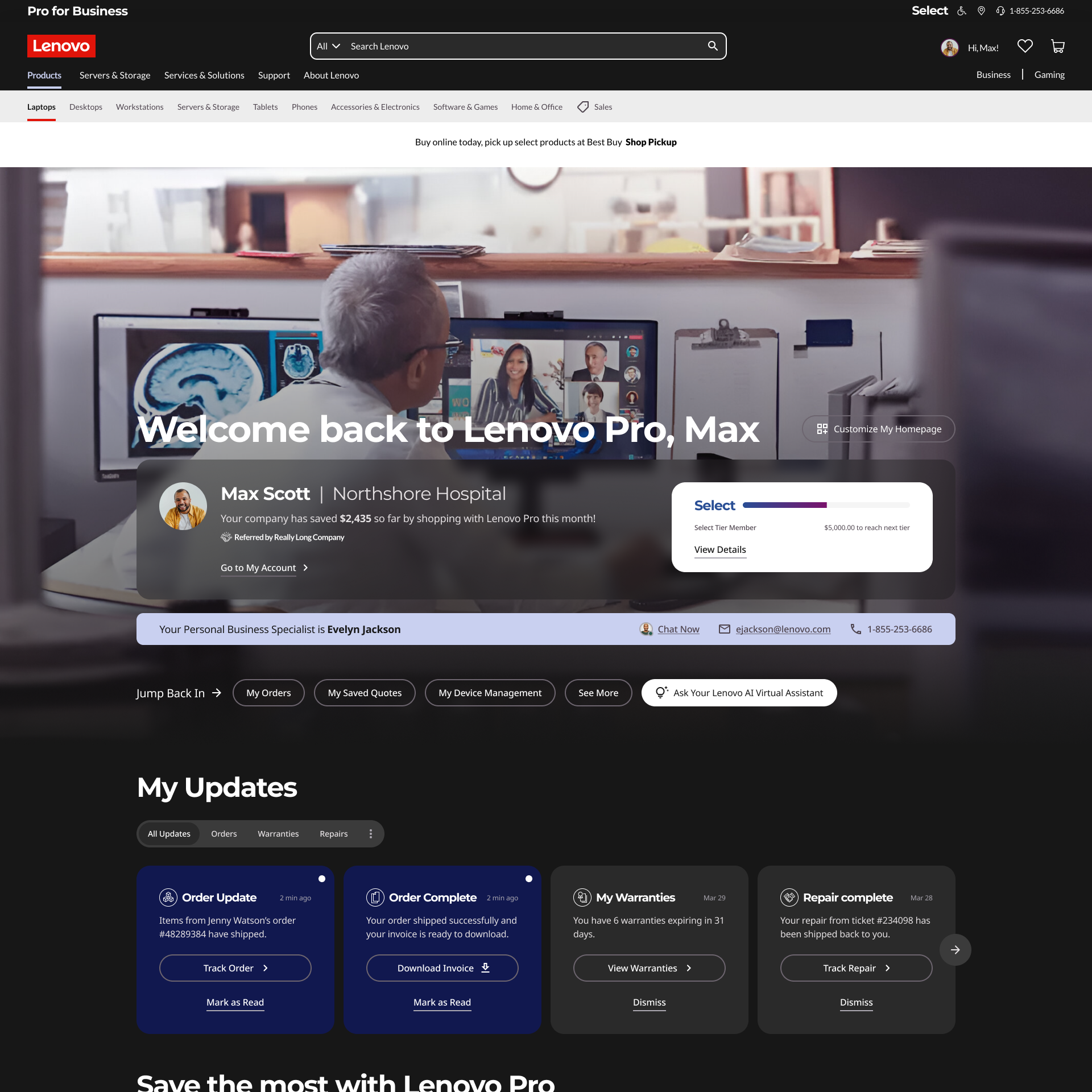 image of someone typing on a keyboard (for a b2b saas)