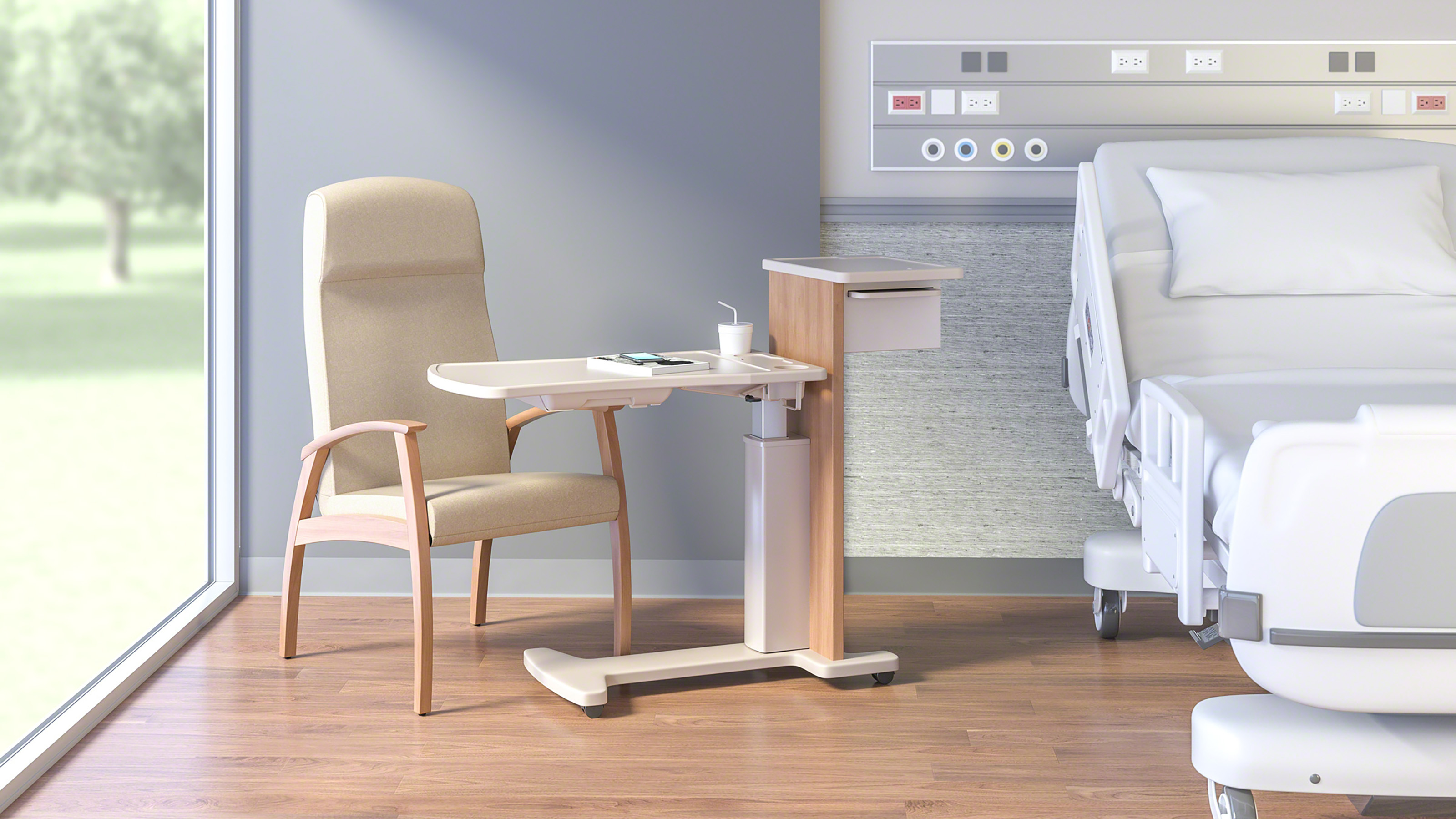 Opus overbed table connect