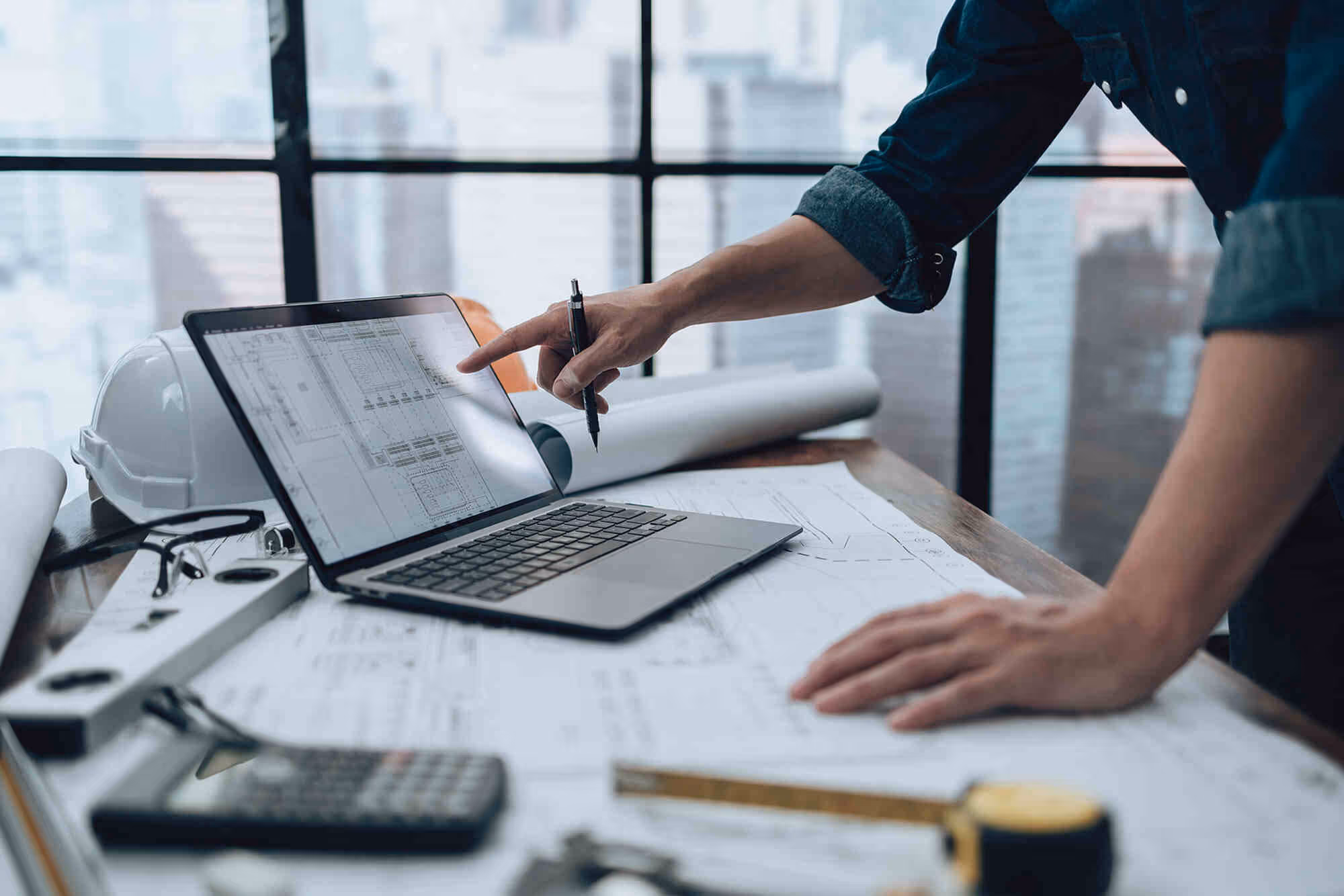 Team implementing new business software for trade and service operations.