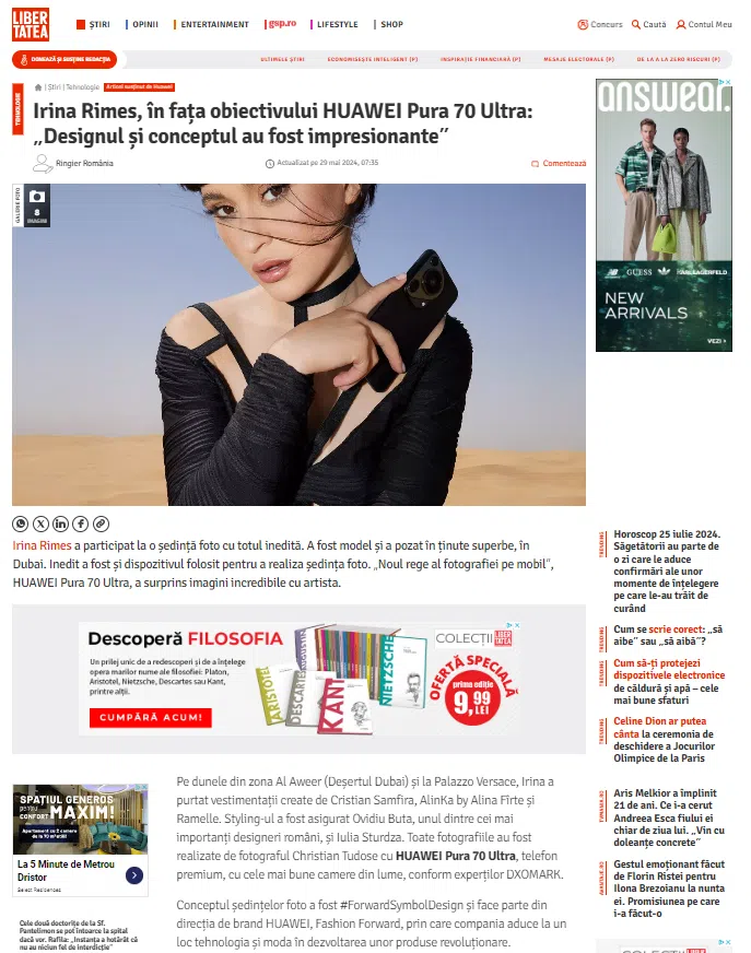 Advertorial Libertatea - Irina Rimes