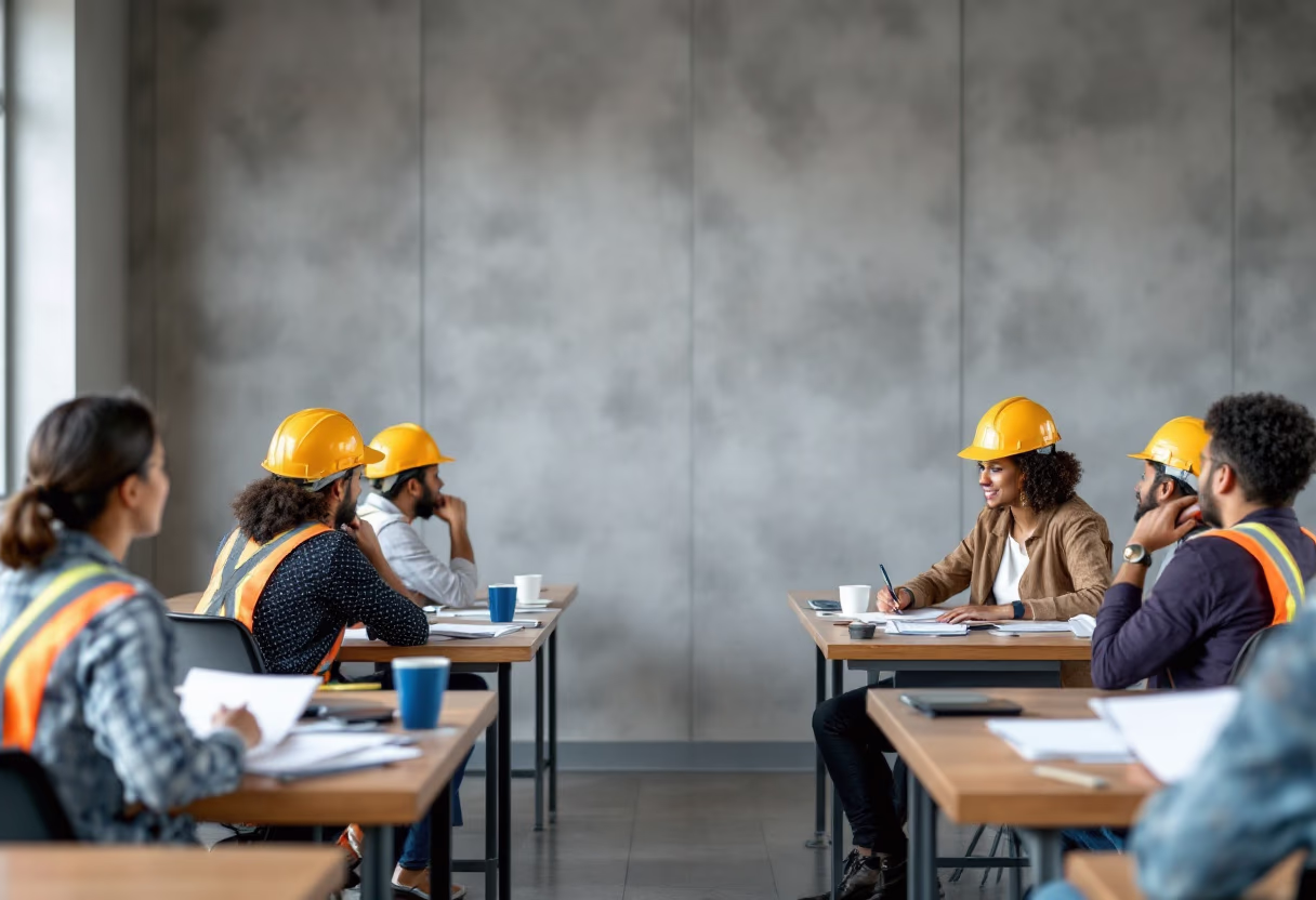 illustration of a roofing safety seminar