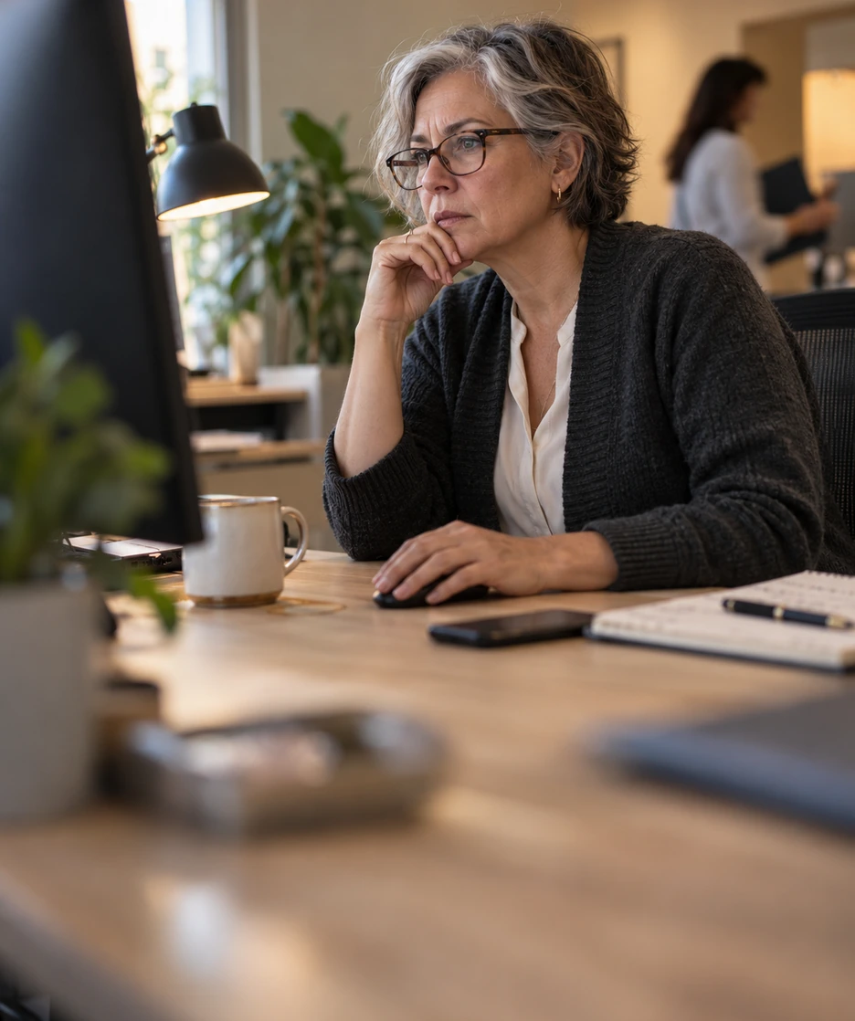 A compliance director reviewing risk patterns
