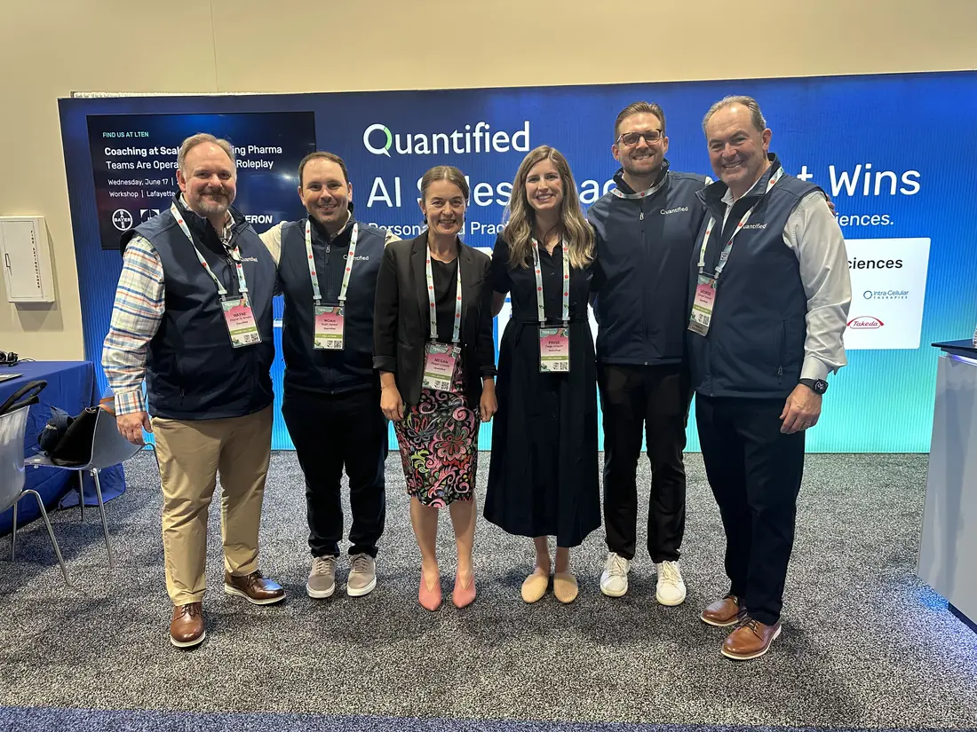 Six teammates at the Quantified booth at the LTEN 2026 conference