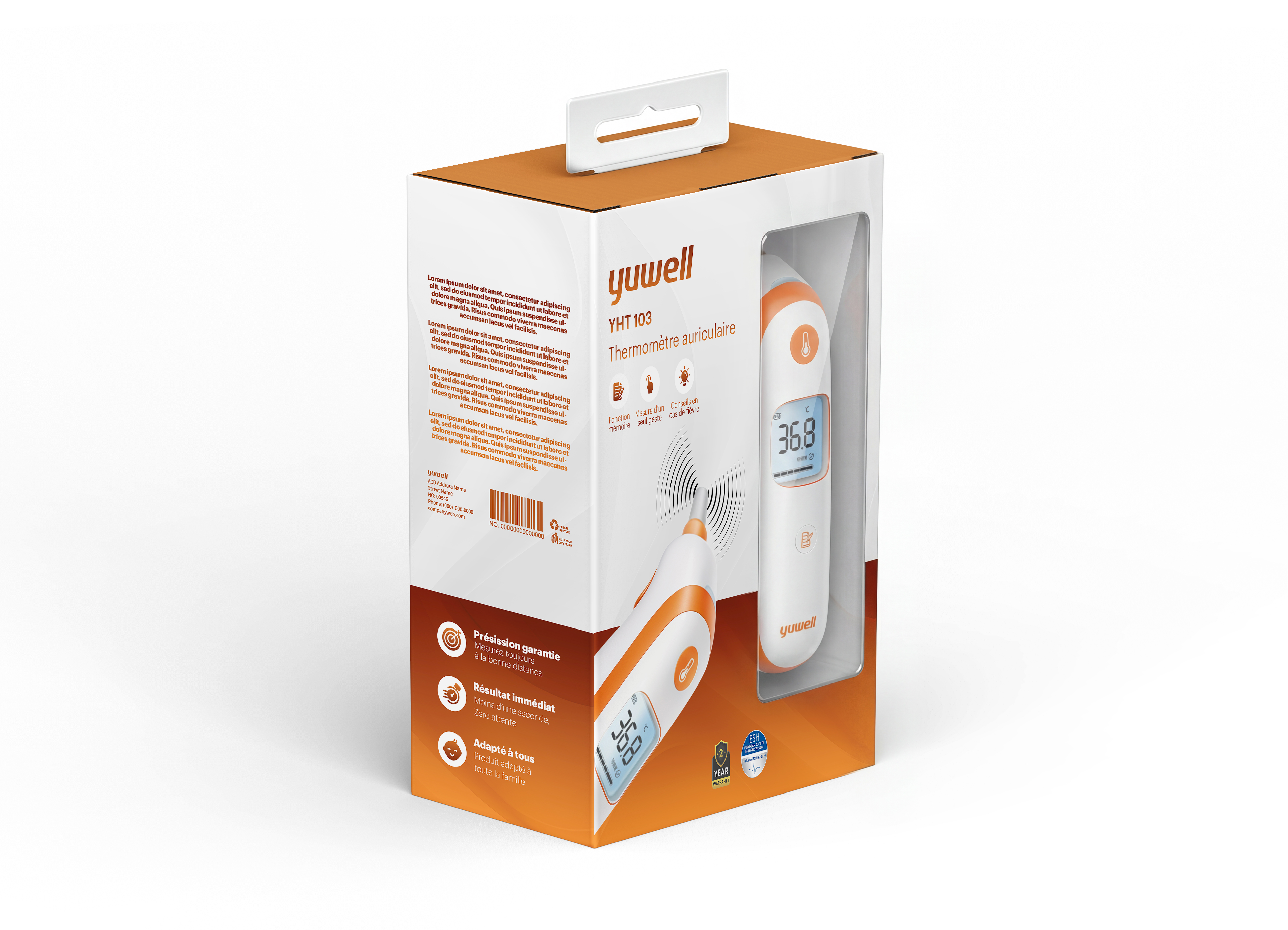 Packaging Yuwell : Design graphique réalisé par l'agence de marketing parisienne High Level Media Solutions