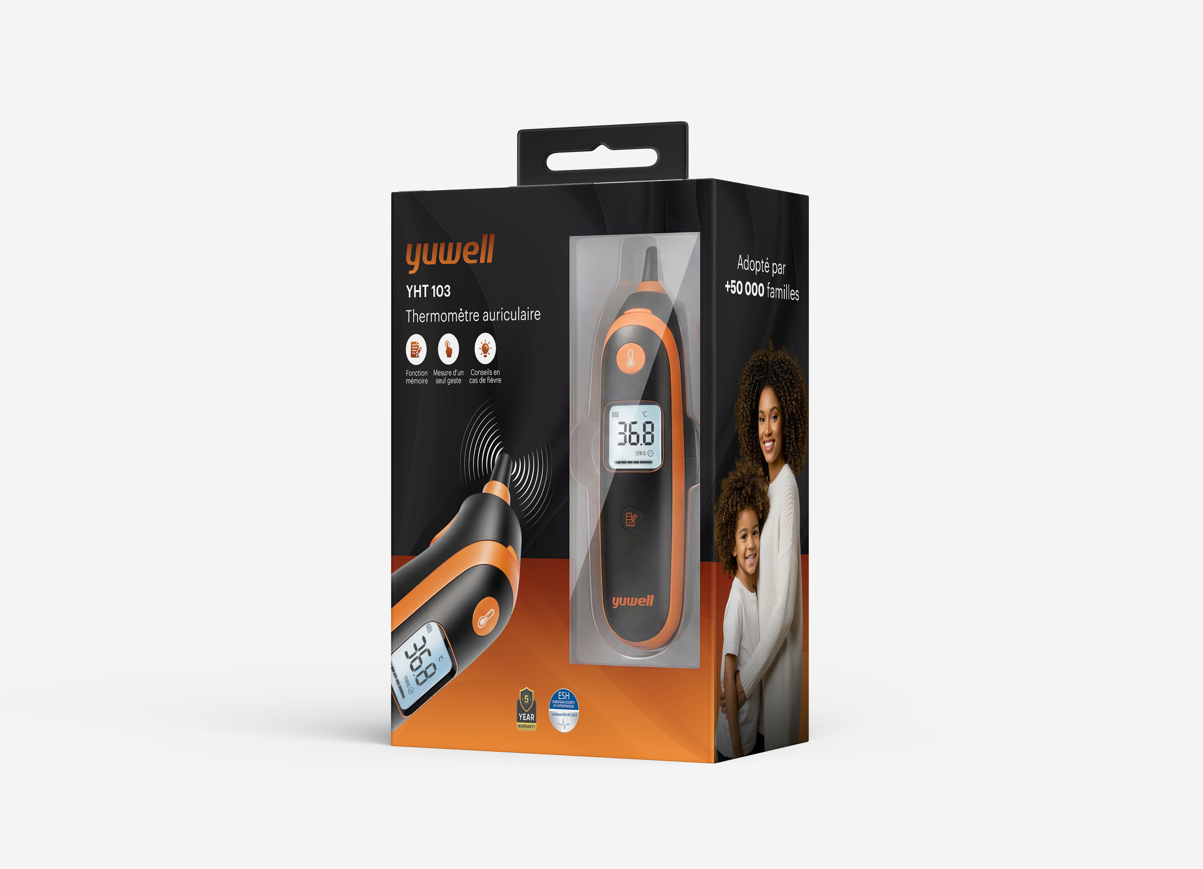 Packaging Yuwell : Design graphique réalisé par l'agence de marketing parisienne High Level Media Solutions