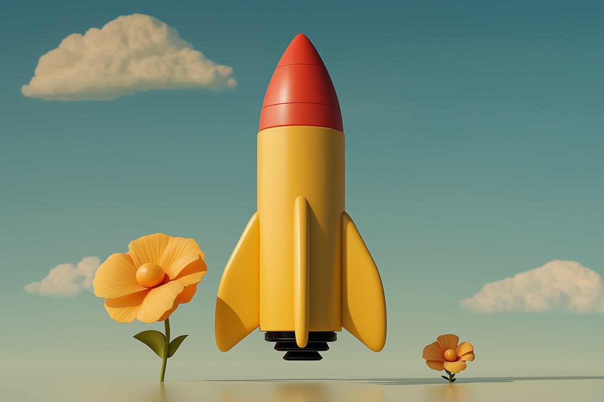 Rocket with flowers