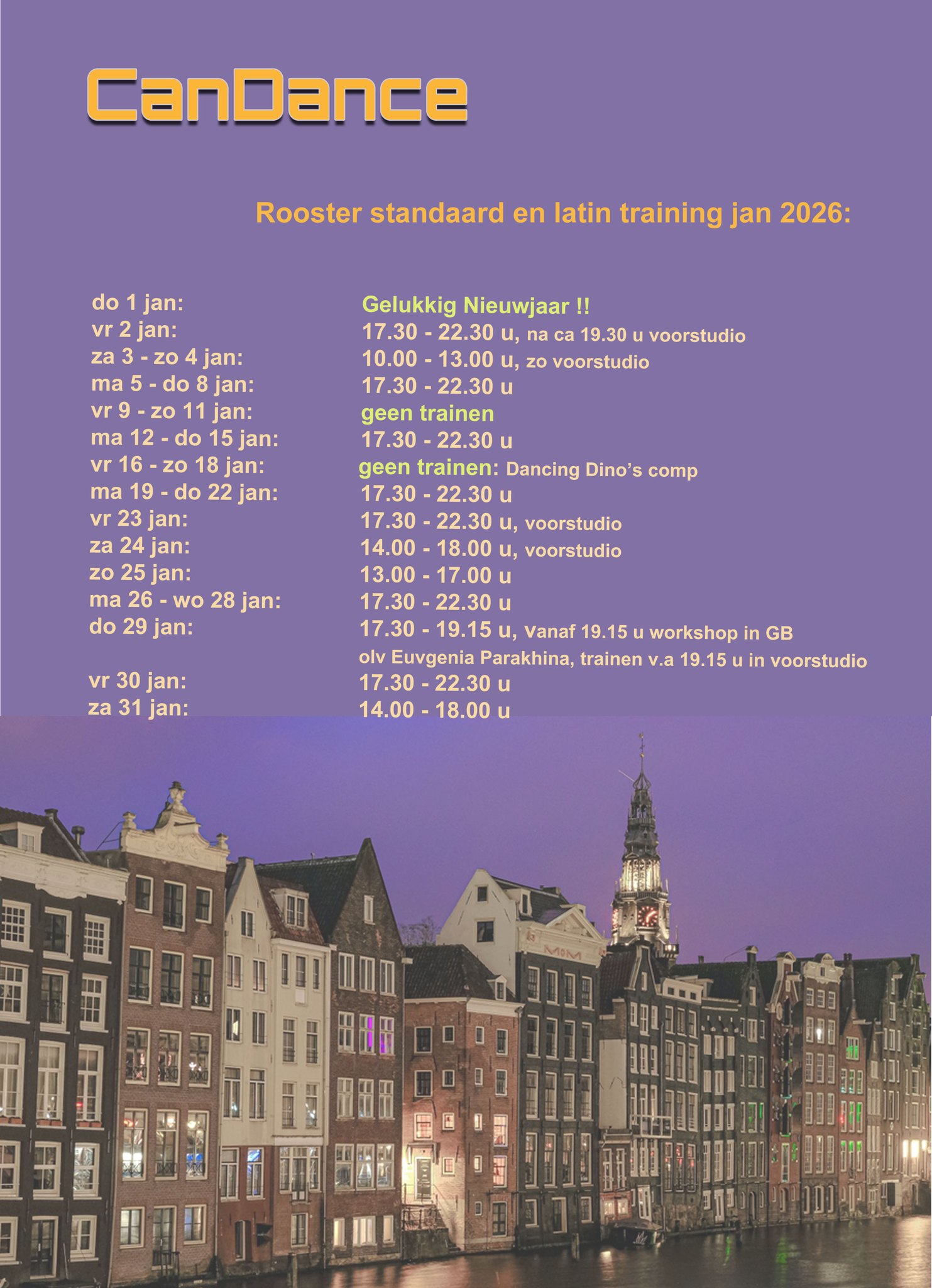 january schedule
