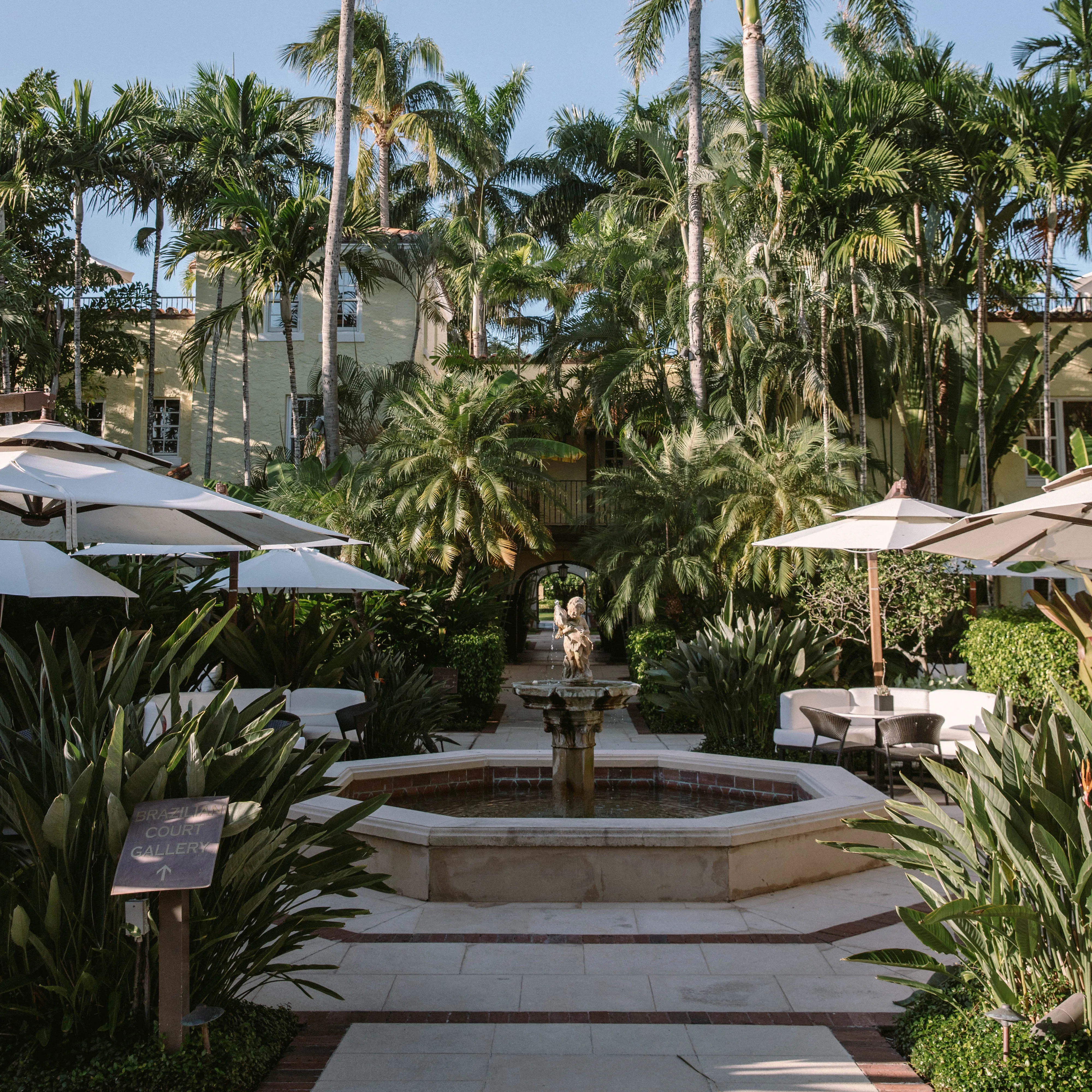 The Brazilian Court Hotel courtyard fountain.