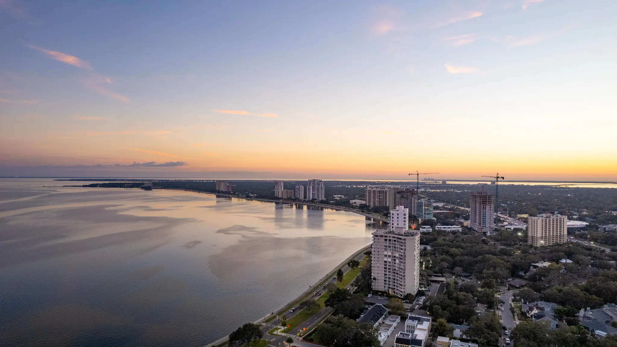 Bayshore Boulevard Aerial looking south west toward Bayshore Blvd.
