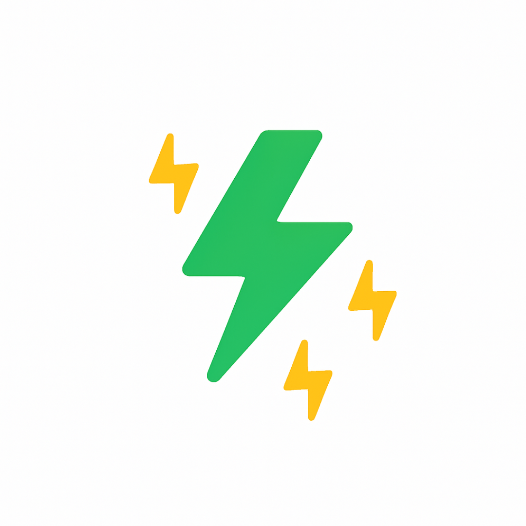 Green lightning bolt icon representing fast loan funding