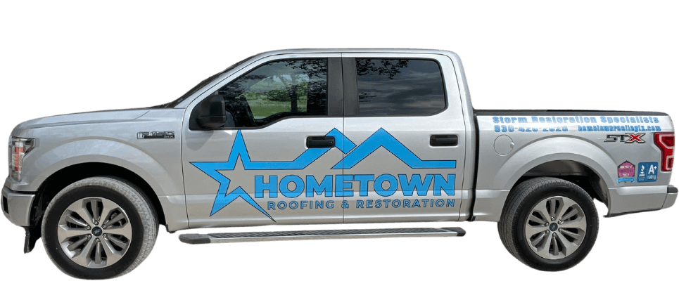 Hometown Roofing & Restoration vehicle