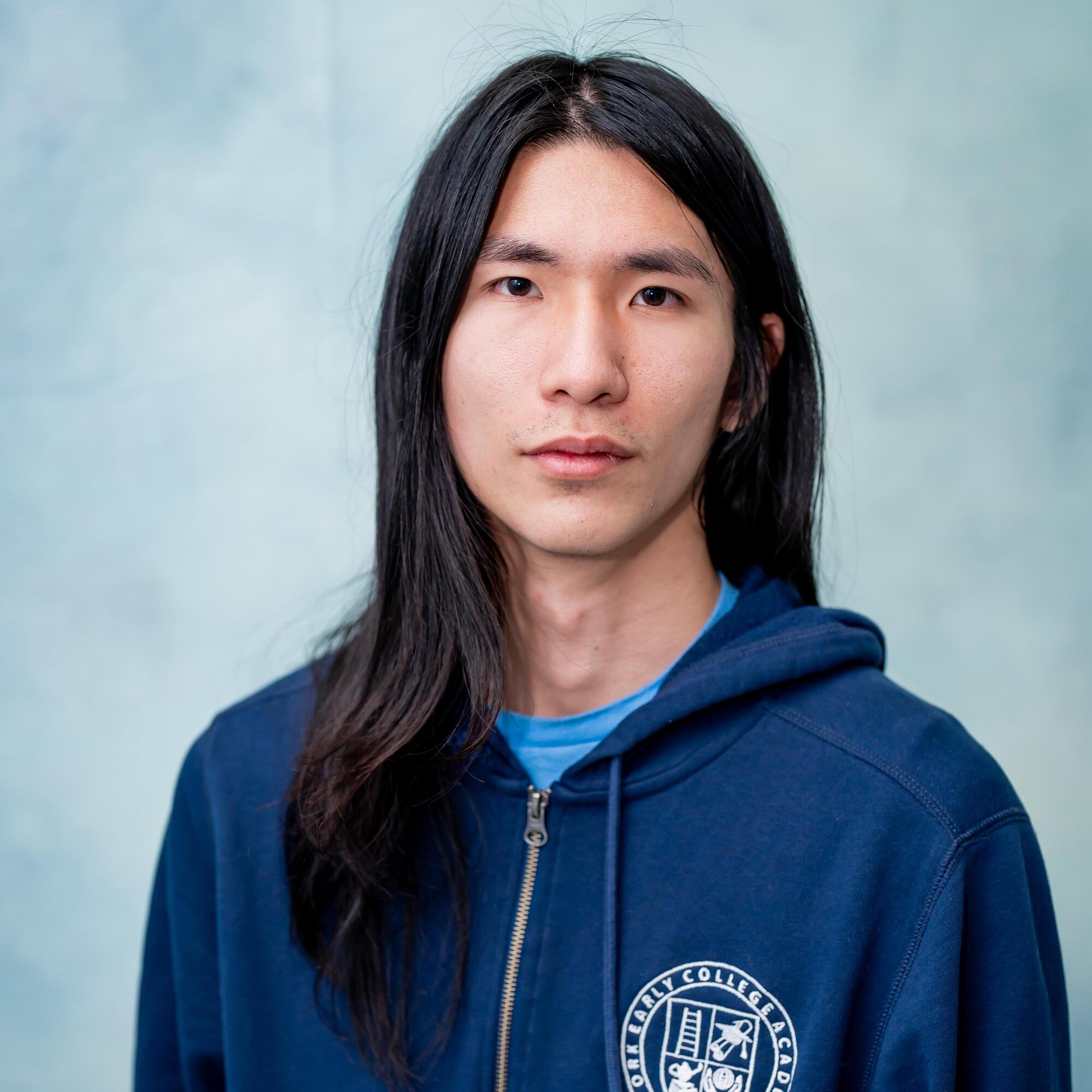 Student wearing York Early College Academy hoodie