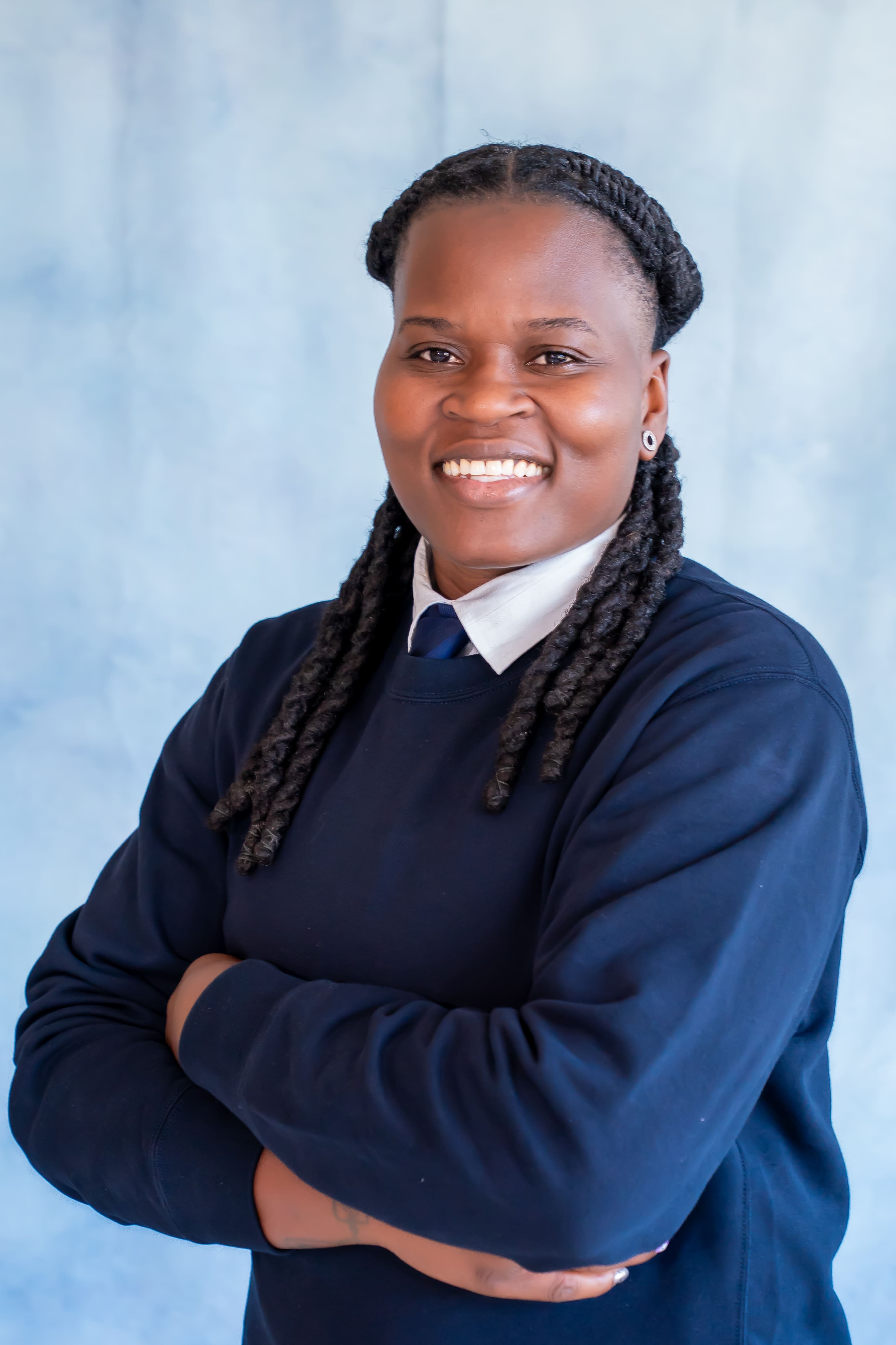 Smiling student in school uniform portrait photo