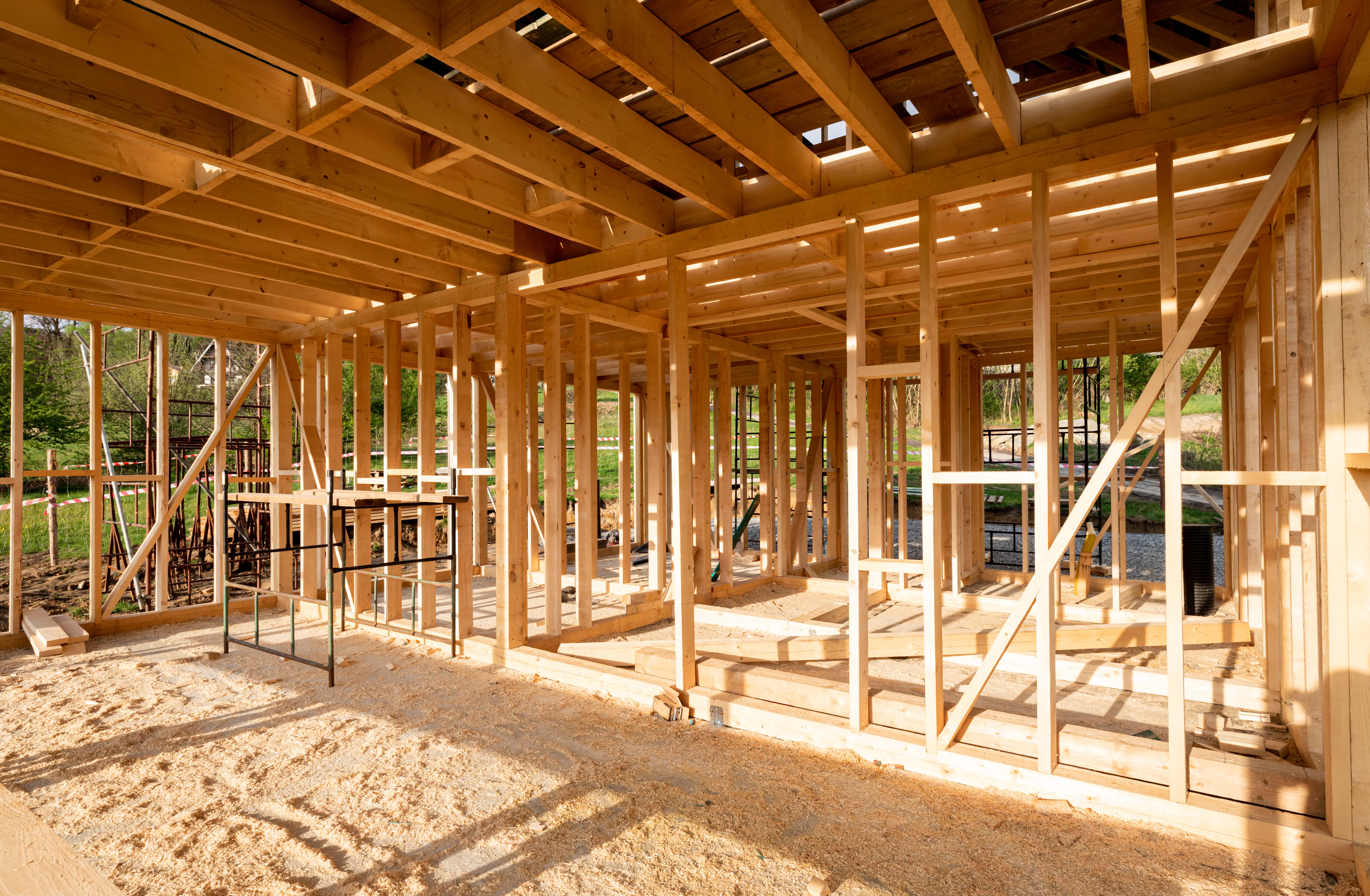 image of renovation process - interior walls installation