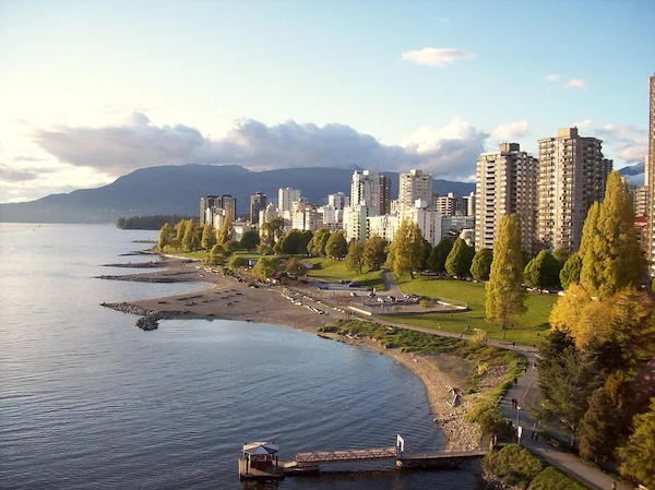 Beach Avenue in West End Vancouver overlooking English Bay - window, roof, and exterior cleaning services.