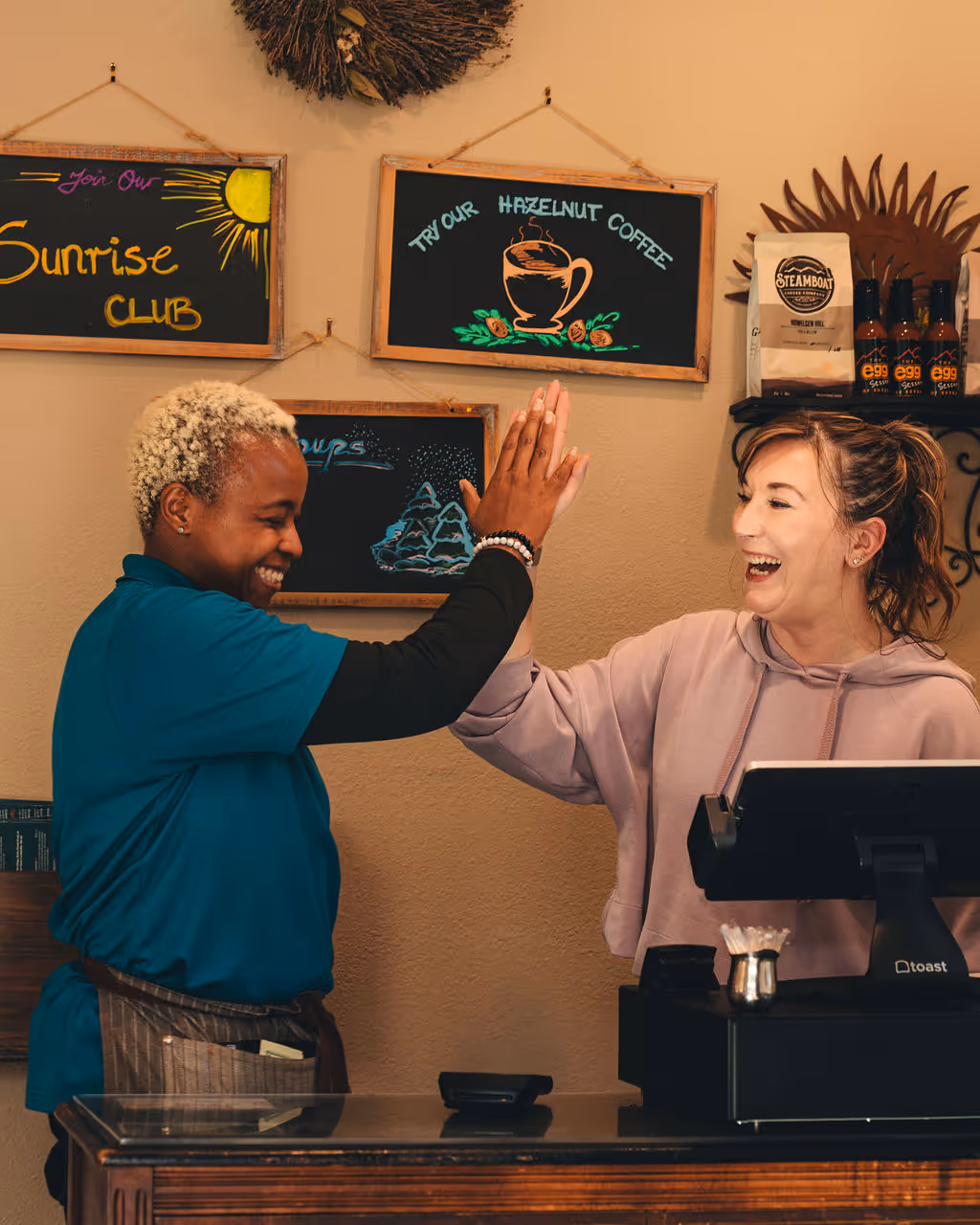 A picture of two employees at a Colorado based restaurant taken by Gaze Marketing (Also known as Gaze Productions)