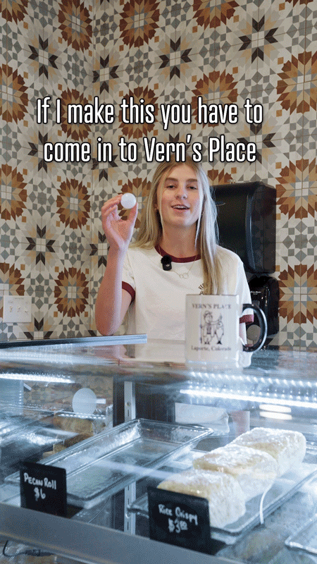 A gif of a woman throwing a ping pong ball in the Laporte Colorado Restaurant Vern's Place