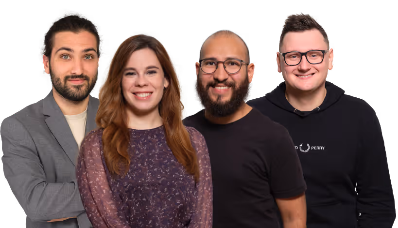 Customer Care team - Agustin, Arantxa, Gonzalo and Andrius