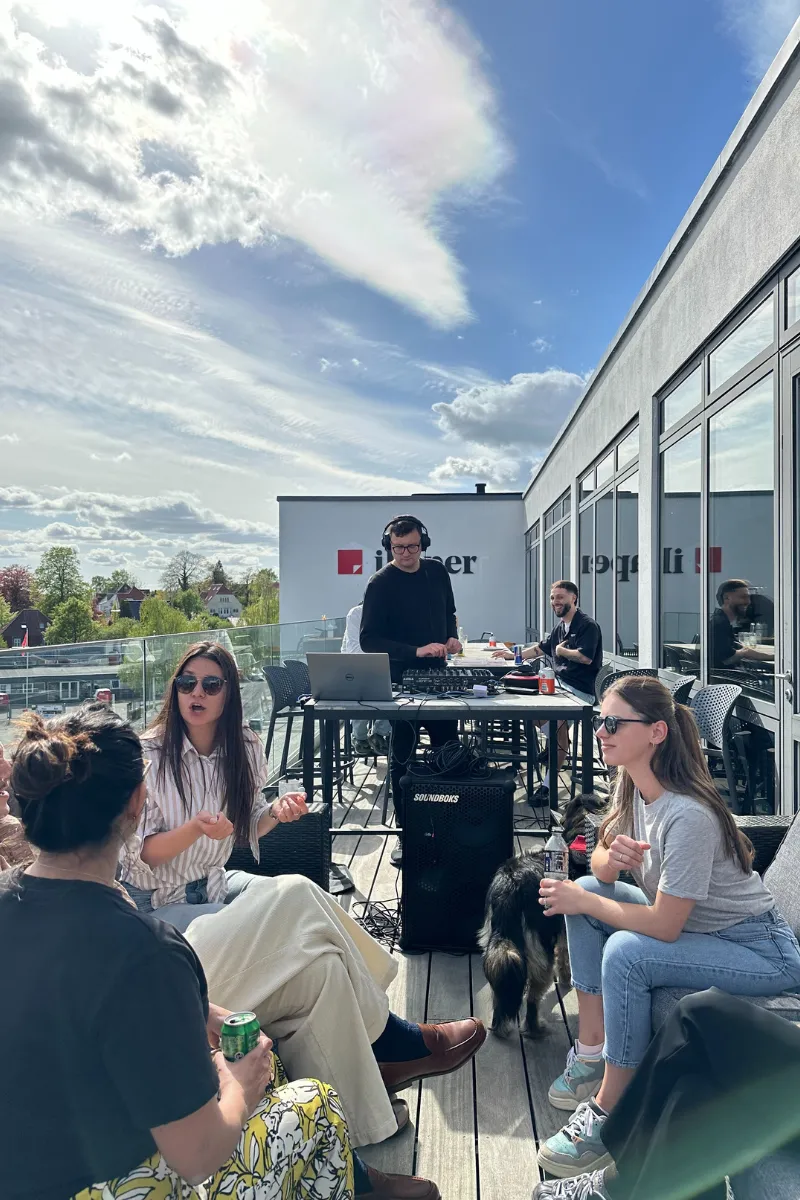 Summer time in terrace, Andrius playing music