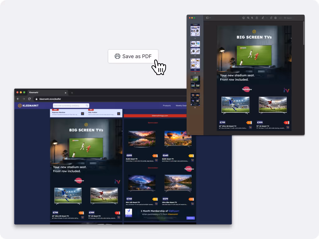 Export your catalog to PDF anytime - automatically generated and always up to date from your digital version.