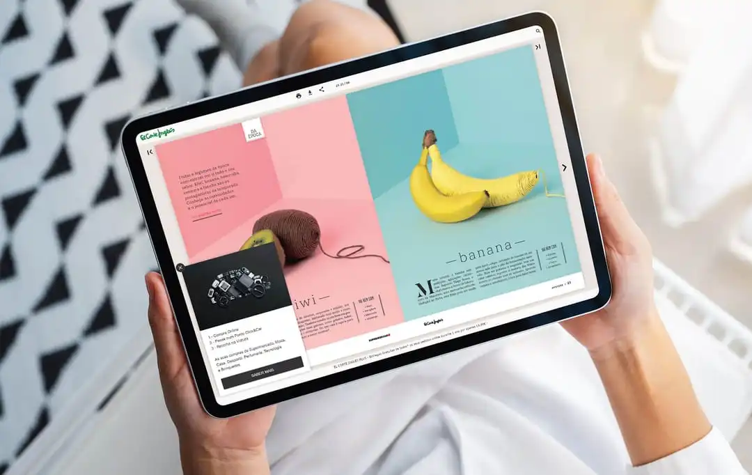 Navegar en el catálogo digital de El Corte Inglés Portugal.