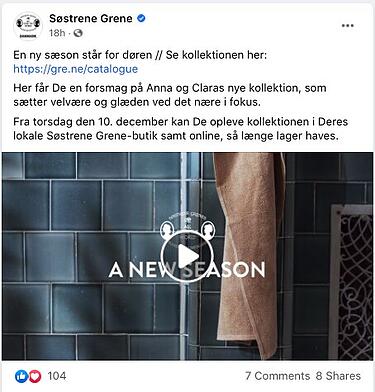 Screenshot of a Facebook video post promoting a catalog.