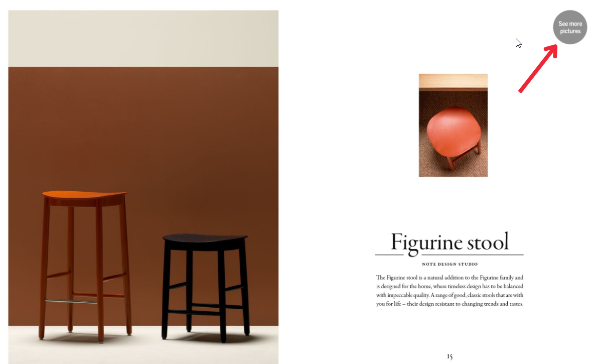 Pictures of FOGIA catalog with chairs