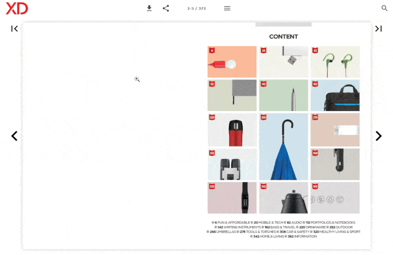 Recording showing interactivity such as animations and videos in a digital catalog. A call-to-action is clicked, which opens a video.
