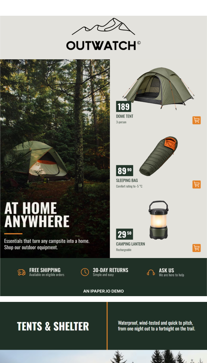 Horizon Demo Example Mobile View