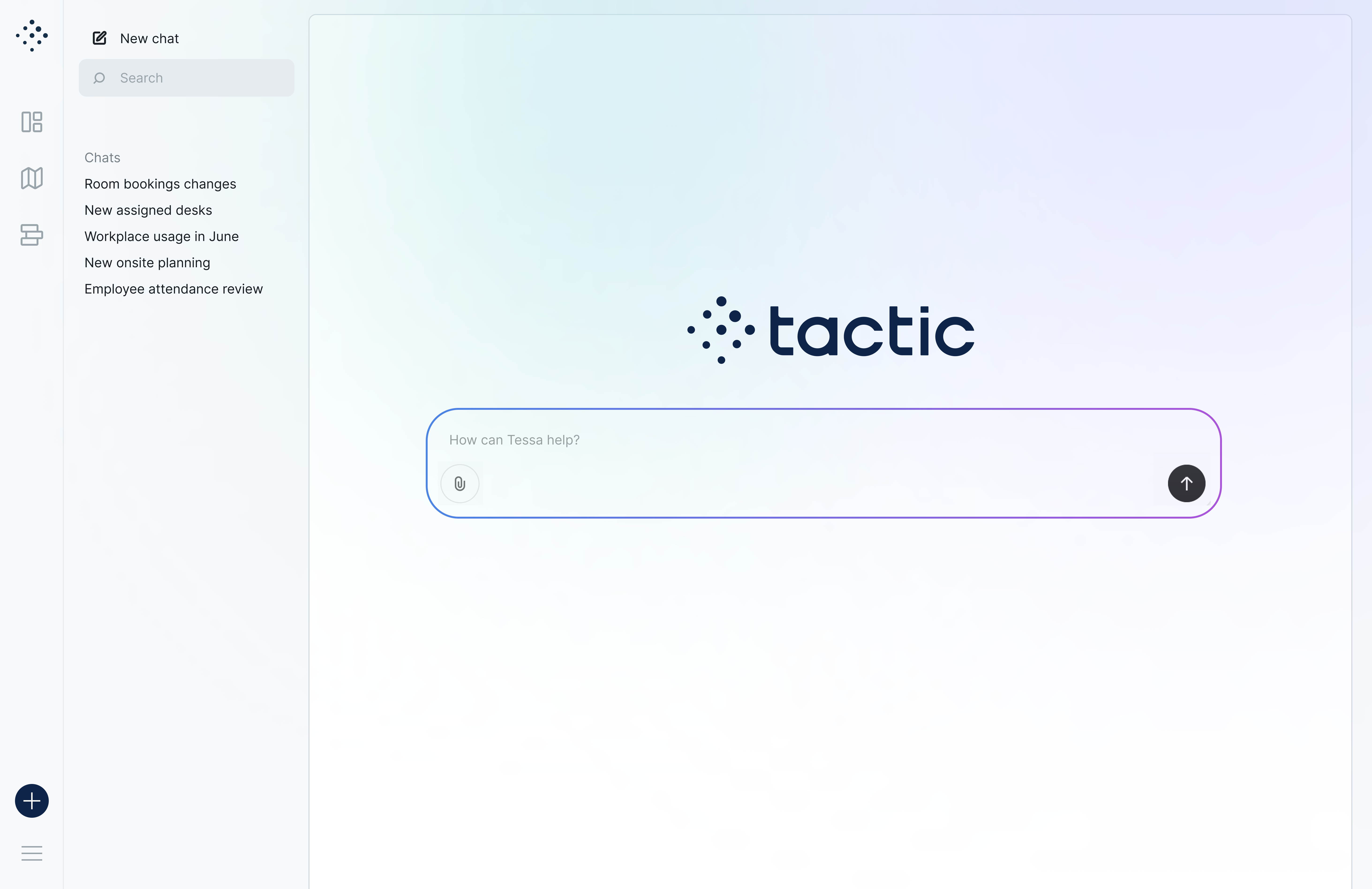 A timeline view of a software interface for booking rooms and desks.