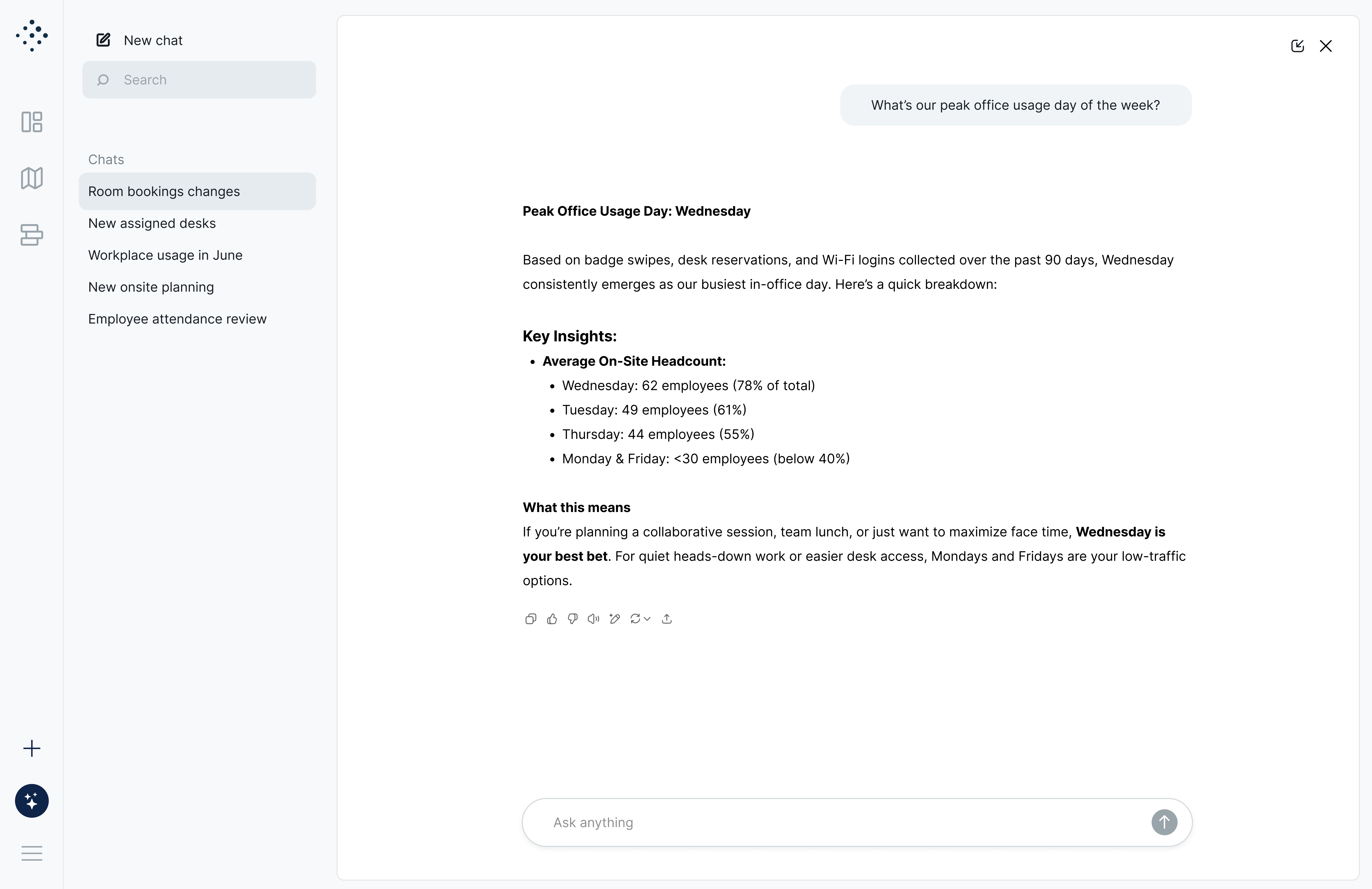 An office floor plan with a software interface for finding a room.