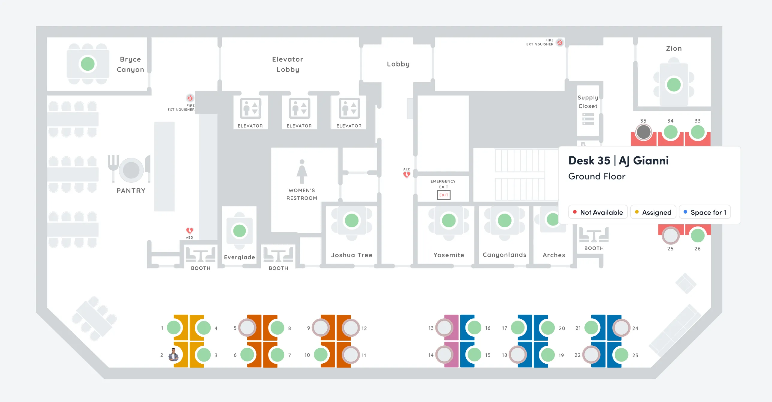Hot desking reservation system