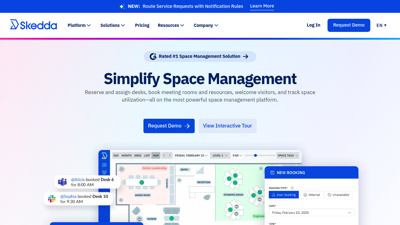Screenshot of https://skedda.com