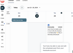 You can also view any new links you’ve created from Rebrandly within your Hootsuite dashboard.