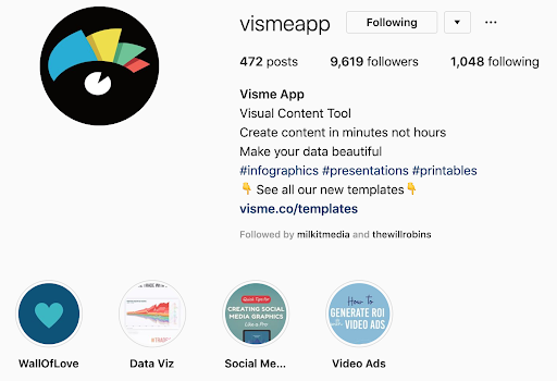 visme instagram