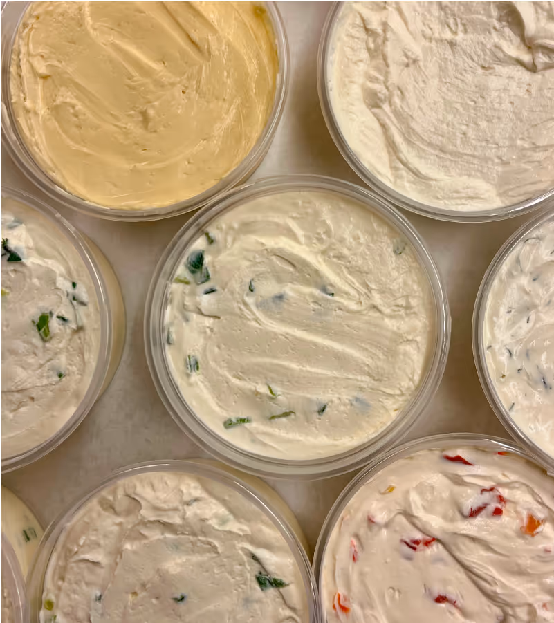 Group of Baci's Bagel Co's dips
