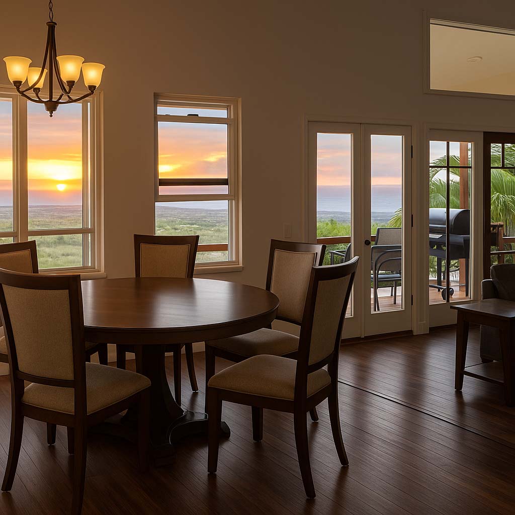 Dining with the best views on the island.  The dining area at Hale Akaula is perfect when you want the views but still inside.