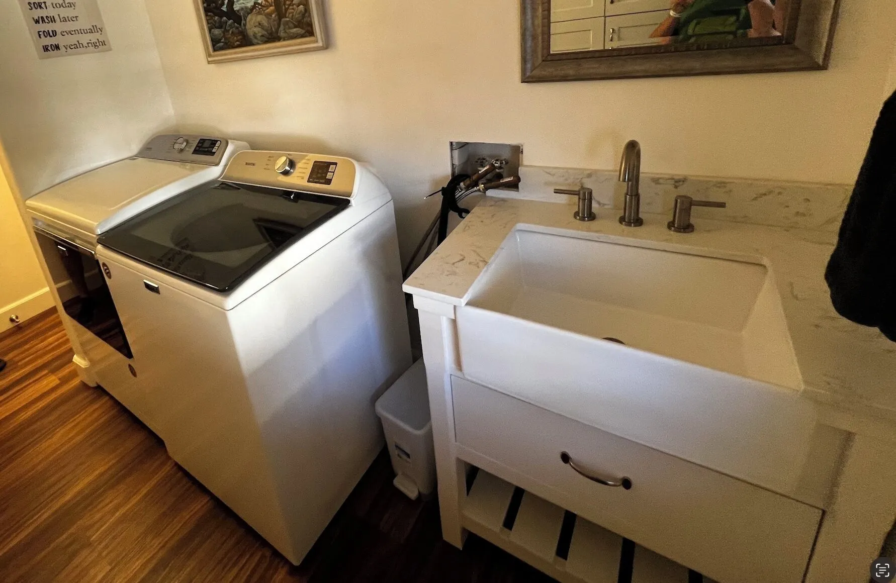 Laundry room with full-size washer and dryer